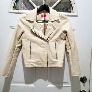 Girls Faux Leather Motto Jacket School Washable Size S